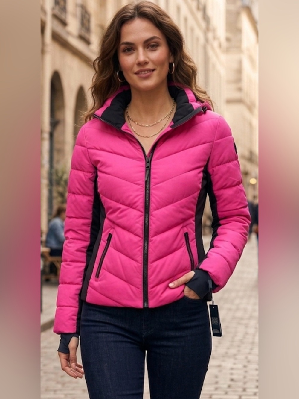 MICHAEL Michael Kors Pink Hooded Puffer Jacket – Size Small – NWT